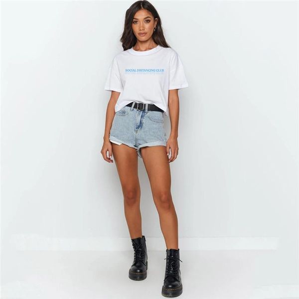 

tees women clothing women designer letter print tees loose crop casual natural color short sleeve, White