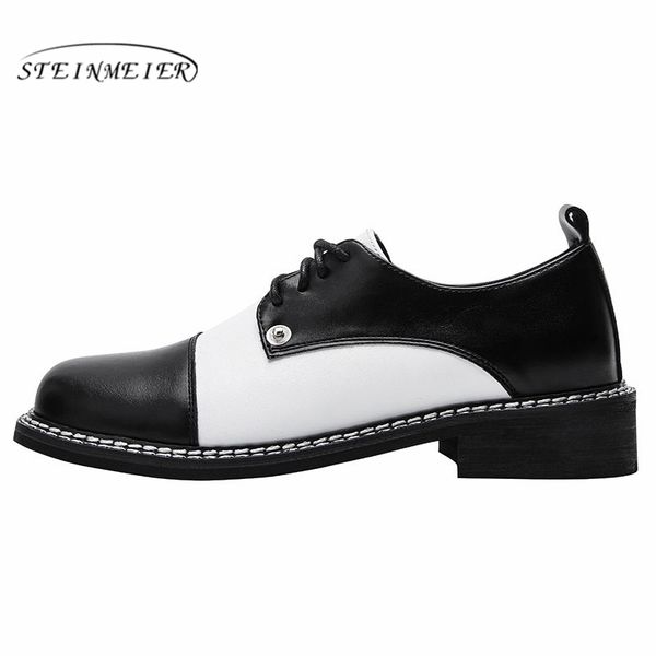 

women leather flats oxford shoes sneakers lady brogues vintage college british casual shoes for women 2020 black white