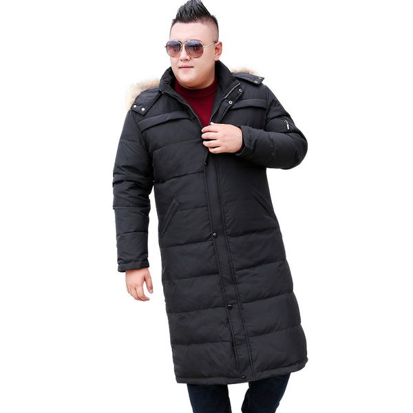 

2020 men's winter jacket fashion hooded warm casual jacket men's long over knee oversized -8xl 9xl 10xl black