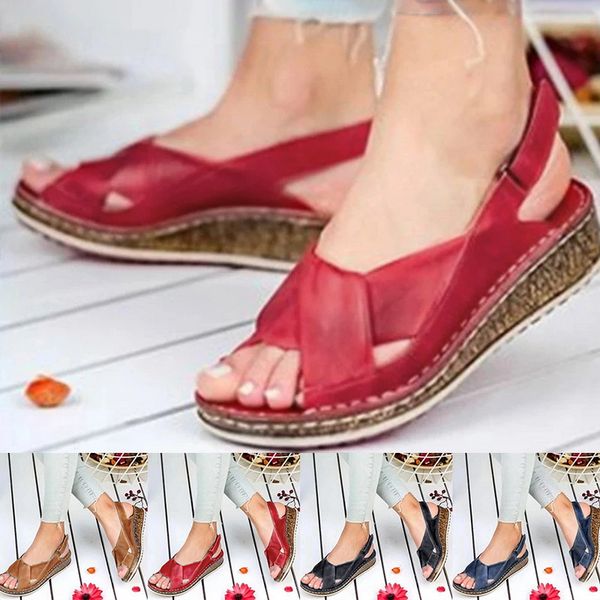 

sandals women's summer open toe comfy orthopedic low heels walking drop corrector cusion, Black