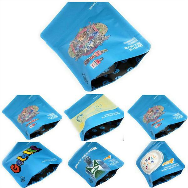 

cookies mylar bags 3.5g gelatti gary payton cheetah piss london pound cake cereal milk smell proof mylar bags packaging, Pink;blue