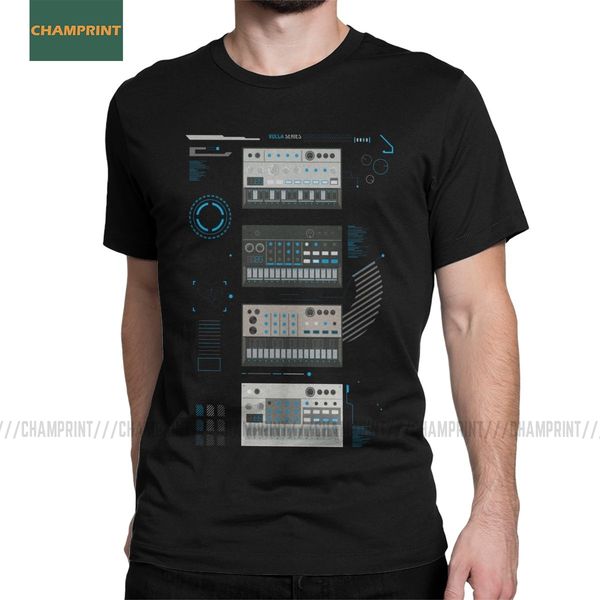 

men's t-shirts volca series basic blue korg volca cotton tee short sleeve synthesizer music electro modular techno t shirts