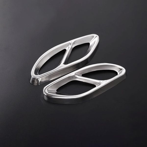 

2pcs/pair steel rear exhaust end tip pipe cover trim decor for glc b class w246 e w213 w176 c-class w205 2020-2020