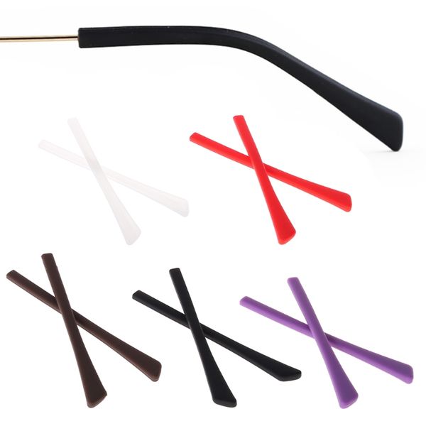 

soft silicone anti slip eyeglasses glasses temple tips accessories square hole, Silver
