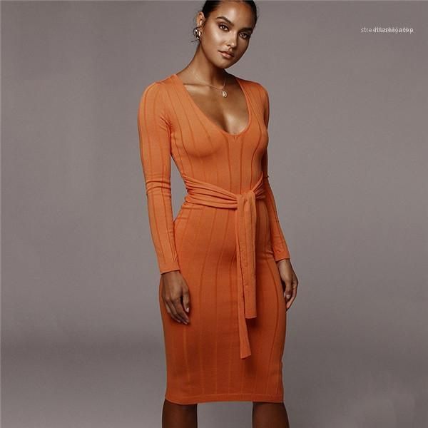 

ladies sashes dress females fashion clothes women one step dress spring designer v neck solid color bodycon slim, Black;gray