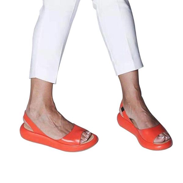 

fashion platform slip on beach shoes casual open toe solid flip flops women sandals thick bottom wedge heel spring summer female, Black