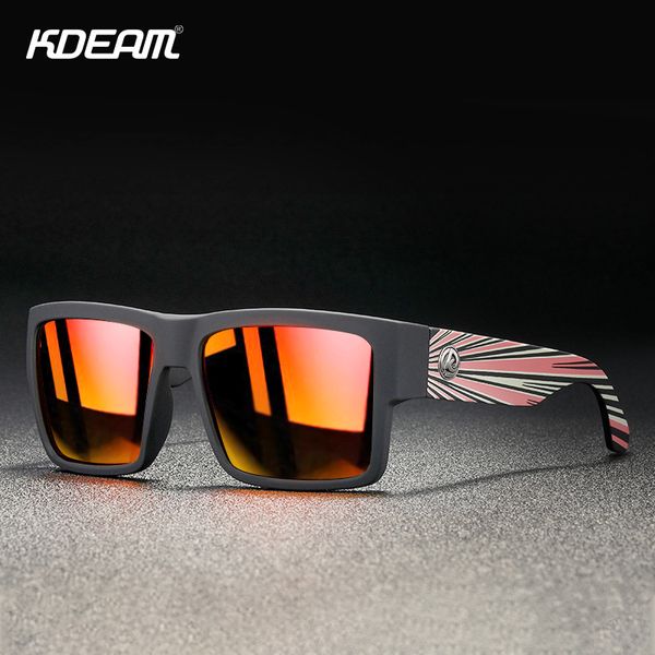

kdeam high fashion square men polarized sunglasses pc+metal frame colorful tac sun glasses outdoor leisure drive goggle uv400 k2, White;black