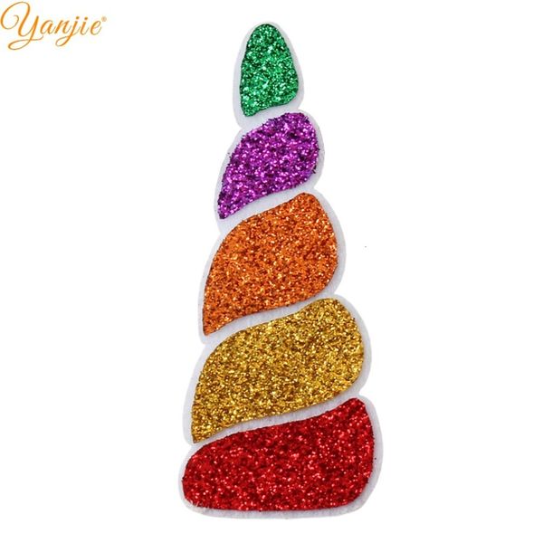 

14pcs/lot 3'' glitter unicorn horn for girls birthday party hair accessories kids birthday party diy headbands hair bows, Silver
