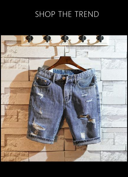 

han edition light hole cultivate one's morality cowboy shorts, Blue