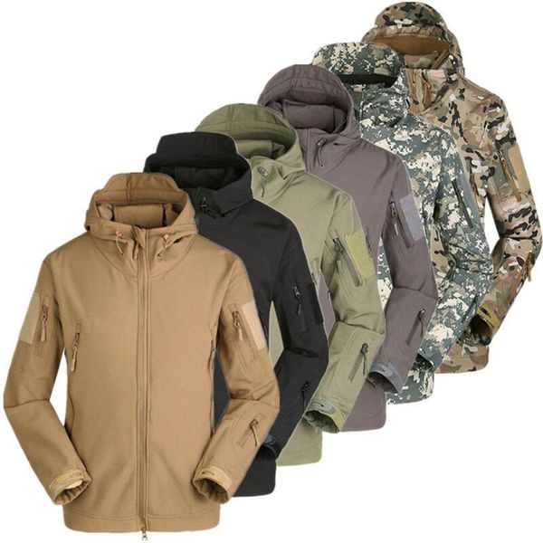 

outdoor jackets&hoodies waterproof men's jacket soft shell hiking hunting tactical coat, Blue;black
