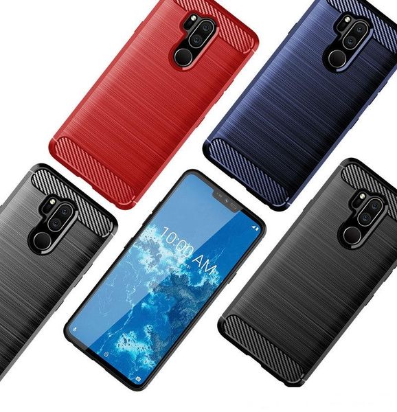 

carbon fiber texture slim armor brushed tpu case cover lg q9 one x5 one k40 k12 plus 350pcs/lot
