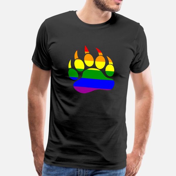 

rainbow flag bear paw t shirt men customized 100% cotton round neck pattern loose comical spring cool shirt