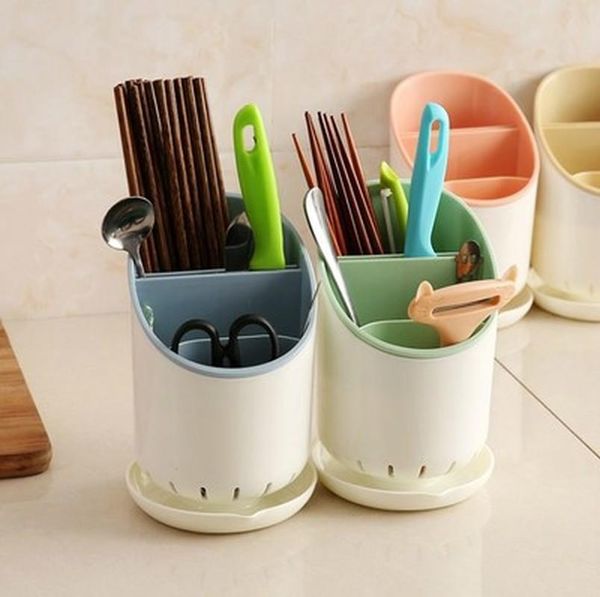 

multi-function household kitchen cutlery drain chopsticks storage rack plastic grid spoon finishing rack chopsticks