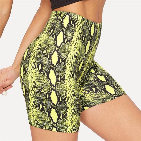 

snake print leggings women summer pants snakeskin print leggings sports high waist pants short leggings trousers women, Black