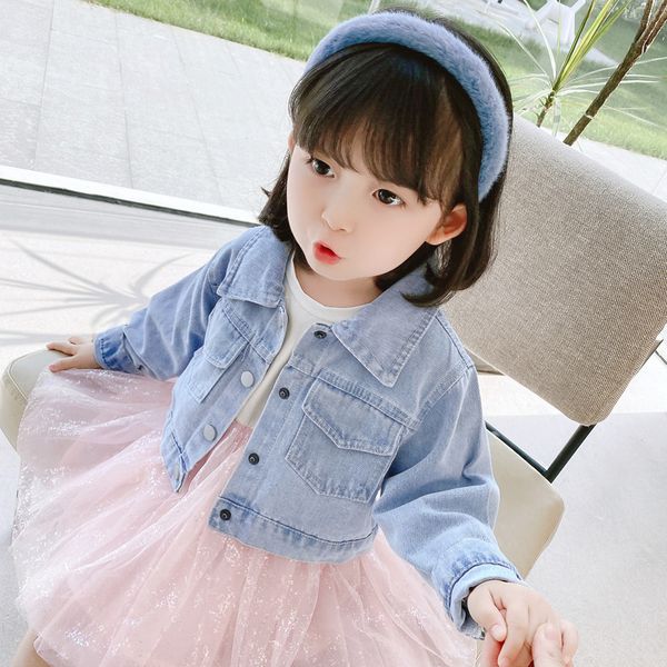 

дети дизайнер одежда girls2020 весной и осенью новый джинсовой пальто сетки юбки из двух частей набора обратно мультфильм кролик принцессы ю