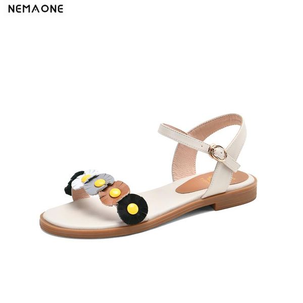 

2020 new brand design genuine leather women sandals elegant low heels 2cm women shoes ladies summer casual party sandals, Black