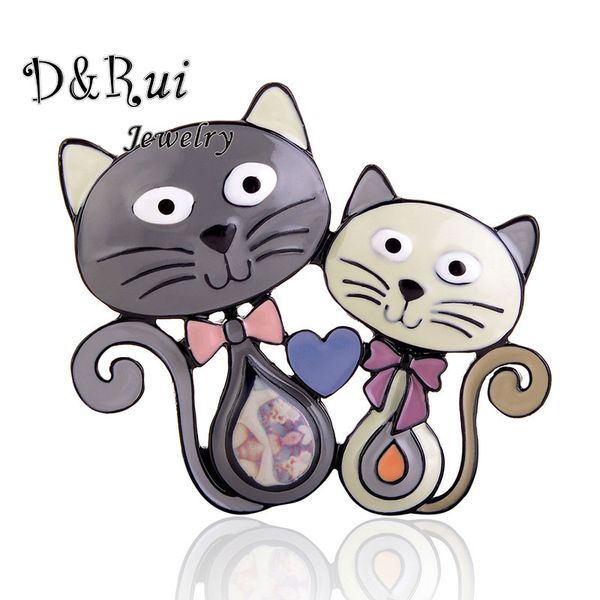 

cute cats brooches enamel metal brooch fashion pin up classical accessories sweater decoration pins banquet weddings accessories, Gray