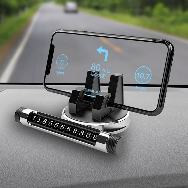 

multi-function mobile phone holder holder 360-degree rotation, temporary parking sign with luminous phone number can be hidden