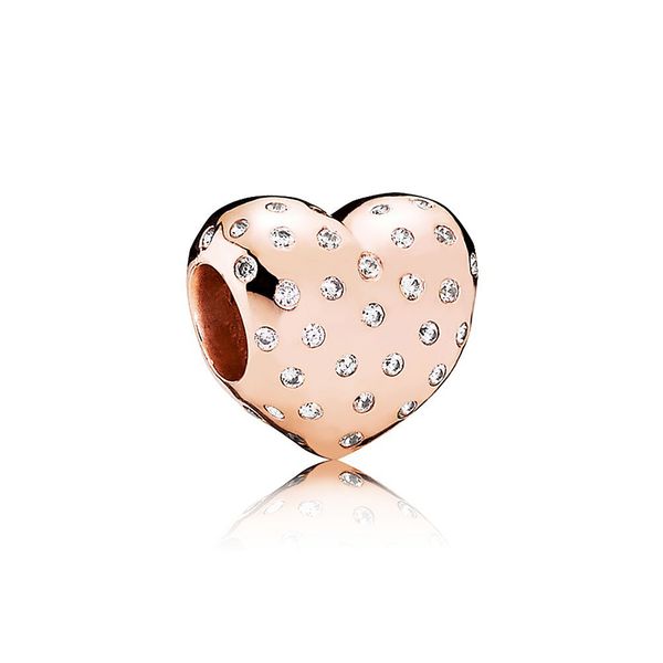 

ale 925 стерлингового серебро искры любви, мерцающее сердце подвеска бусина с фианитами fit pandora роза браслетами для diy изготовления юве, Black