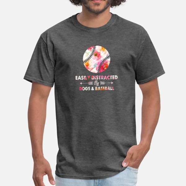 

easily distracted by dogs baseball t shirt men fit tee shirt round neck pattern fit funny summer leisure shirt