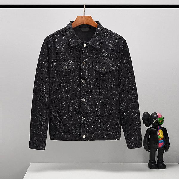 

autumn winter designer men denim jacket trend diverse male letter jean coat styles brand designer jacket women long sleeve mens clothing, Black;brown