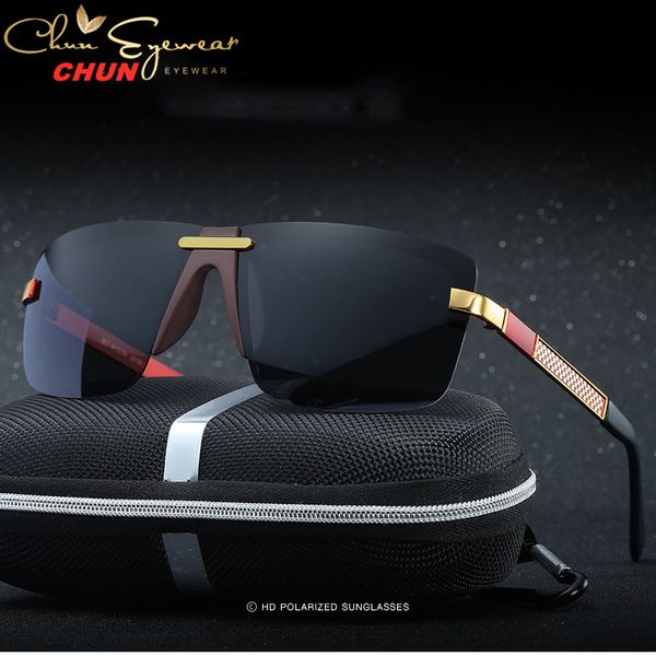 

2020 brand designer rimless polarized sunglasses sun glasses driving glasses rectangle for men/women oculos masculino male m187, White;black