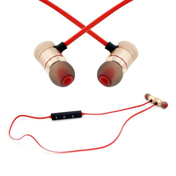 

earphone m9 sport wireless bluetooth earphones metal magnetic running stereo super bass headsets noise reduce with mic in retail 10pcs/lot