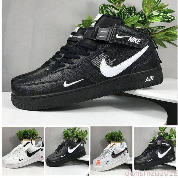 

2019 new skate shoes mens running shoes for men women one utility air 1 pack low sports sneakers mens 36-45 bo3, Black