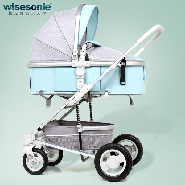 

2 in 1 high landscape baby stroller can sit and lie absorber folding trolley baby carriage