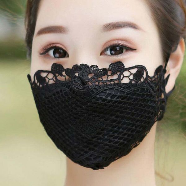 

designer cotton lace face mask anti dust cloth face women masks fashion washable earloop adjustable reusable masks