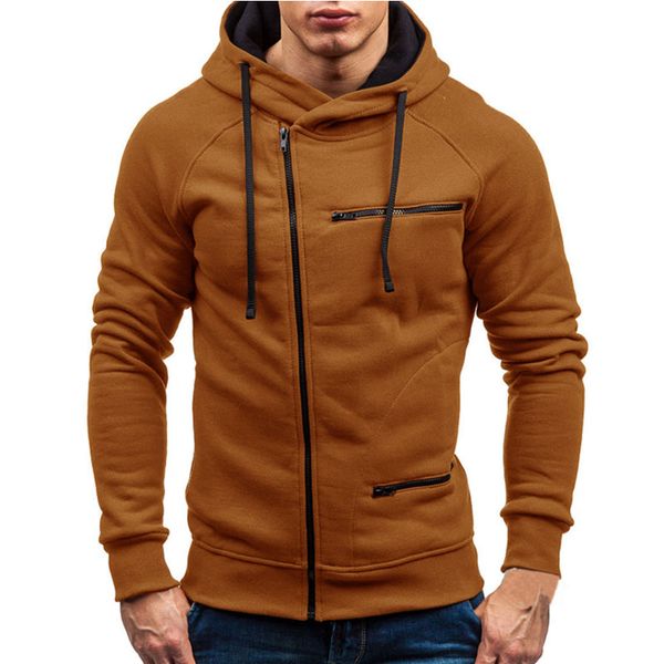 

autumn winter new mens hoodies long sleeve zipper cardigan hoodie sweatshirt men casual solid hooded pullover sweatshirts m-3xl, Black