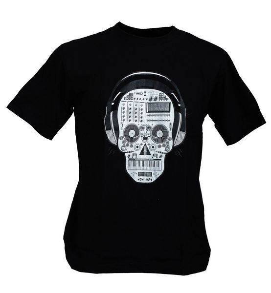 

print tees short sleeve o-neck dj skull music disco love digital party punk club banksy turntable man t-shirt men summer style