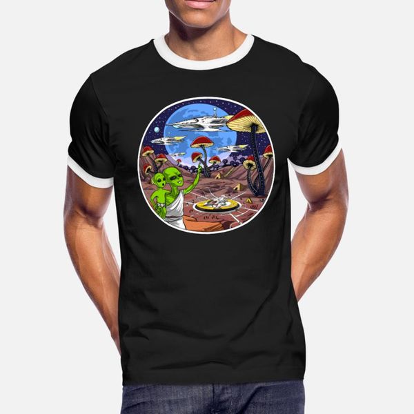 

magic mushrooms alien planet t shirt men customized cotton round neck letter crazy comfortable spring letter shirt