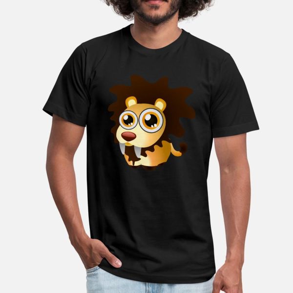 

cute cartoon animal lion t shirt men gift short sleeve plus size 3xl slim gift new fashion spring family shirt