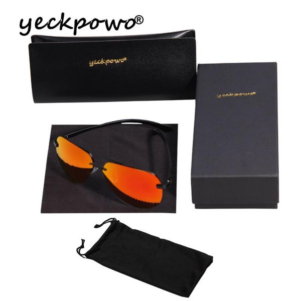 

yeckpowo men sunglasses polarized uv400 sunglasses vintage case with retro style for travel drive, White;black