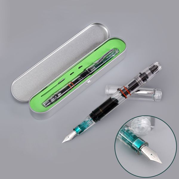 

fountain pens caliarts ego f nib transparent piston ink pen gift package school office accessories supplies