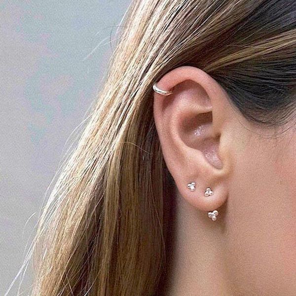 

100% 925 sterling silver tiny studs small ball dots second stud delicate minimal cute girl's earring 925, Golden;silver