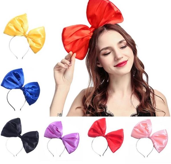 

hair bun maker 30pcs/lot diy simple multi fabrics oversize bowknot bands exaggerated cute headbands styling tools accessory ha1481, Brown