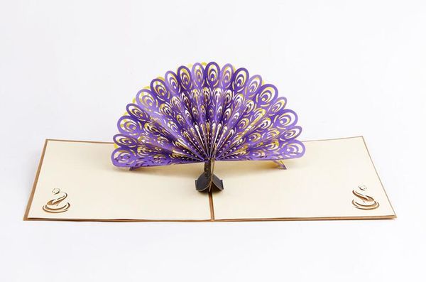 

festival supplies greeting cards invitation paper up 3d peacock for birthday wedding party gift craft diy favor kids