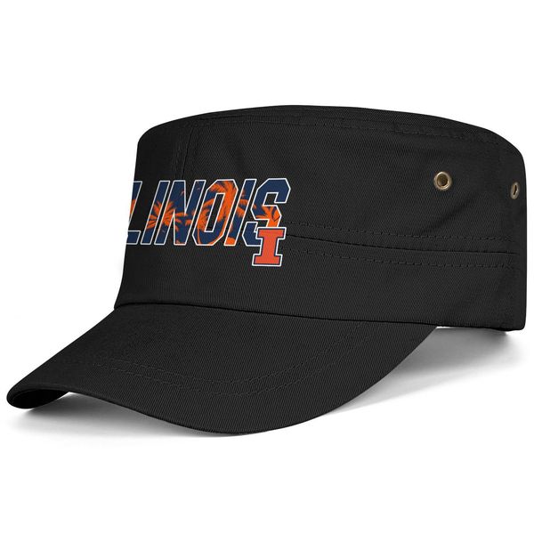 

illinois fighting illini basketball coconut tree logo black men women military cool cadet cap army cap tactical hat sun cap student mil, Blue;gray