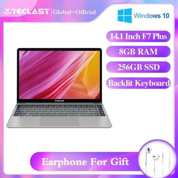 

teclast f7 plus lap14.1inch notebook intel celeron n4100 windows10 8gb lpddr4 256gb m.2 ssd 1920*1080ips bluetooth 4.2 wifi