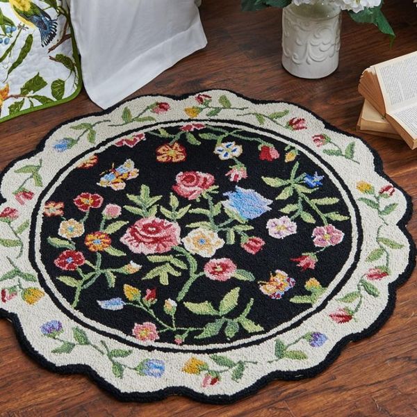 

carpets 100% wool handmade american style gorgeous area rug ,round shaped living room coffee table carpet, pastoral decoration mat