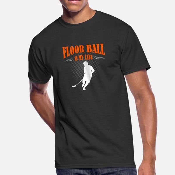 

floor ball is my life t shirt men printed short sleeve plus size 3xl natural anti-wrinkle breathable spring outfit shirt