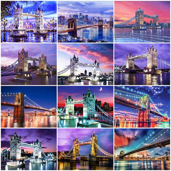 

evershine алмазные картина мост 5d diy алмазные вышивки крестом пейзаж полный квадратный круглый дрель home decor подарок