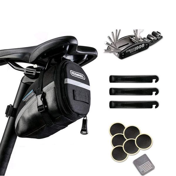 

car & truck racks 1.2l portable waterproof bike saddle bag cycling seat pouch bicycle tail bags rear repair tool accessories