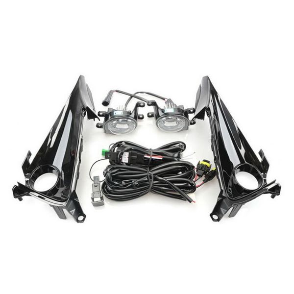 

july king car led fog lamp assembly kit case for toyota corolla hatchback eu 2019 2020, led fog lamp drl + cover + harness + switch