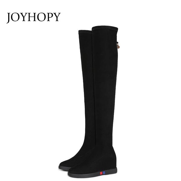 

women thigh high boots 2020 winter flat heels long tube cotton shoes with plush woman warm over the knee boots wb006, Black