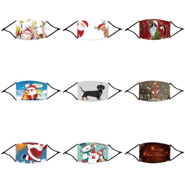 

black mouth christmas mask breathable sponge face christmas mask reusable anti pollution face shield wind proof mouth er#14533