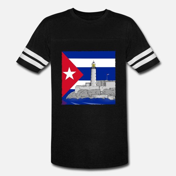 

cuba havana lighthouse t shirt men designer cotton crew neck fit interesting building summer style original shirt