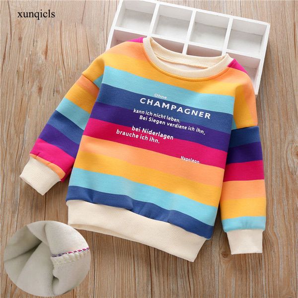 

baby boys girls sweatshirts children fleece hoodies winter autumn long sleeved casual sportswear kids t-shirt clothes2-8y, Black